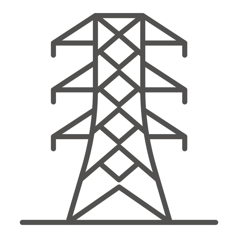 Power energy tower icon, outline style vector