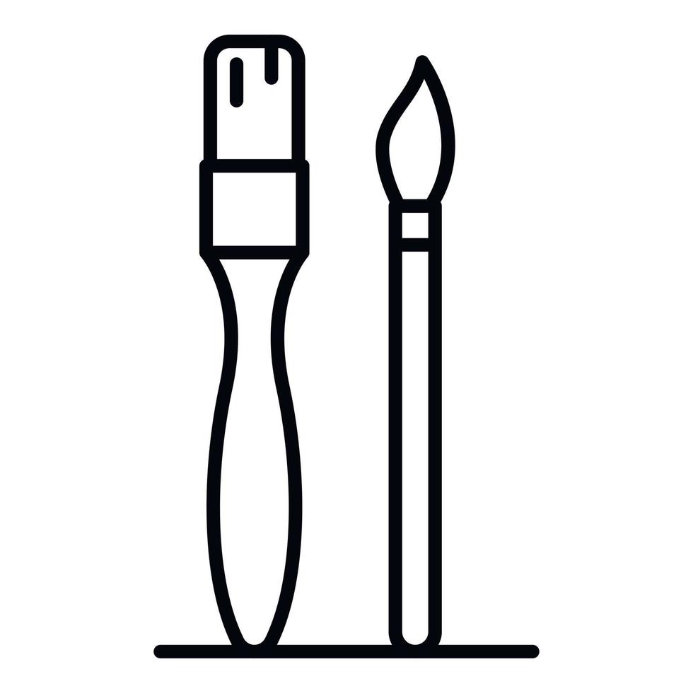 Potters brush icon, outline style vector