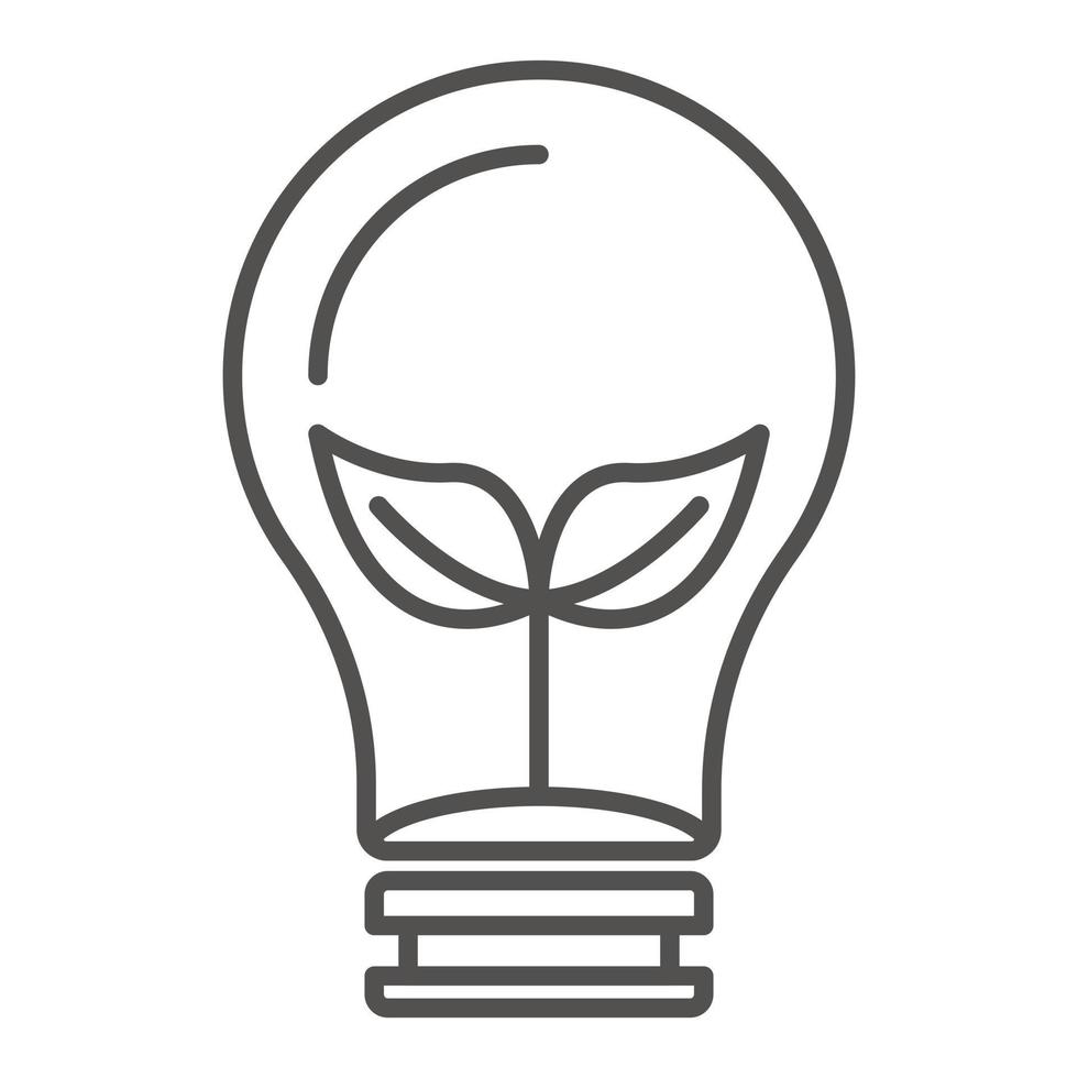 Eco leaf bulb icon, outline style vector
