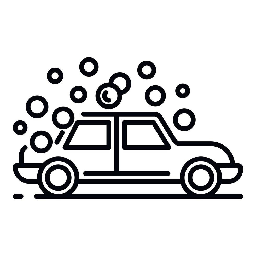 Car bubble wash icon, outline style vector