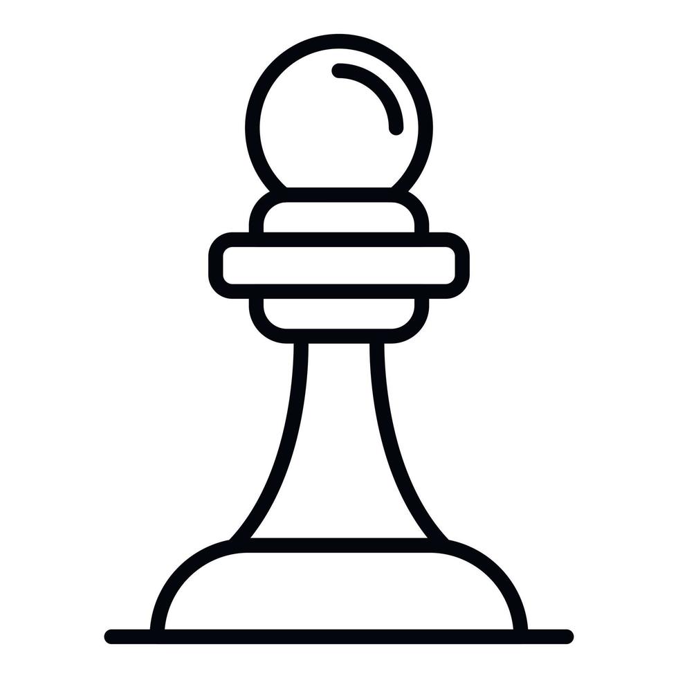 Chess pawn icon, outline style vector