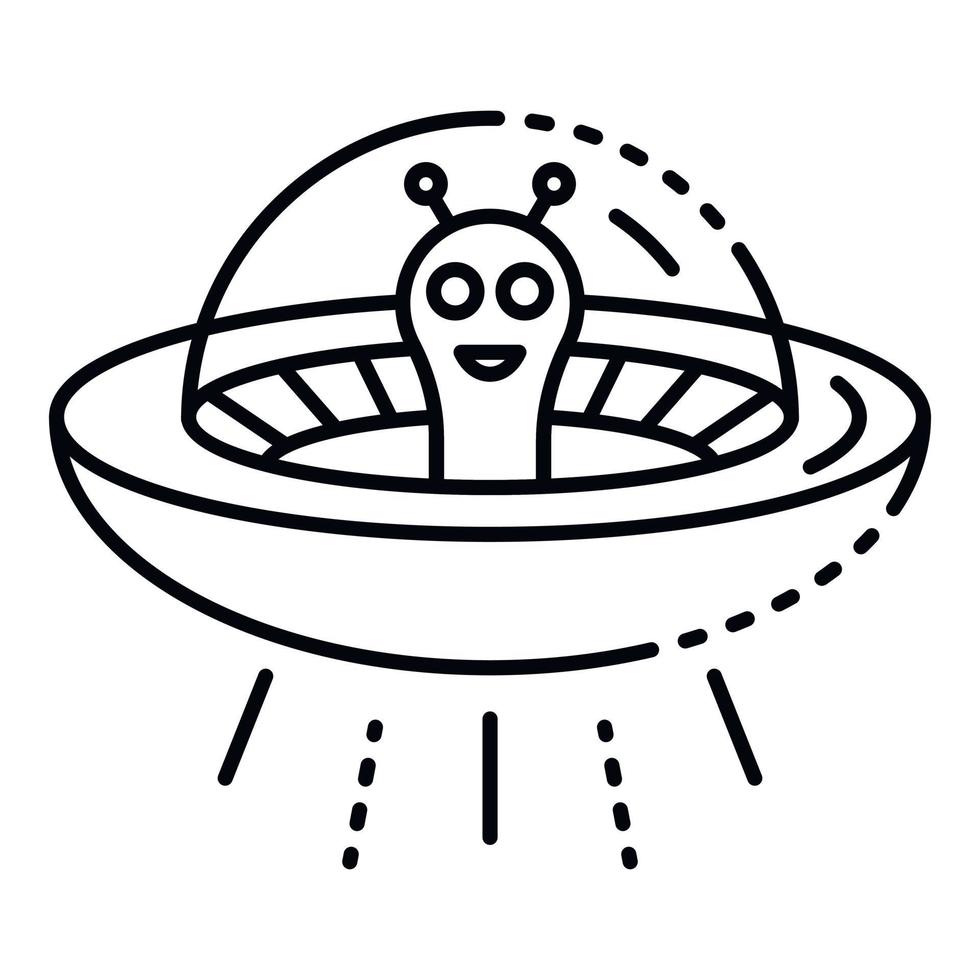 Ufo alien icon, outline style vector