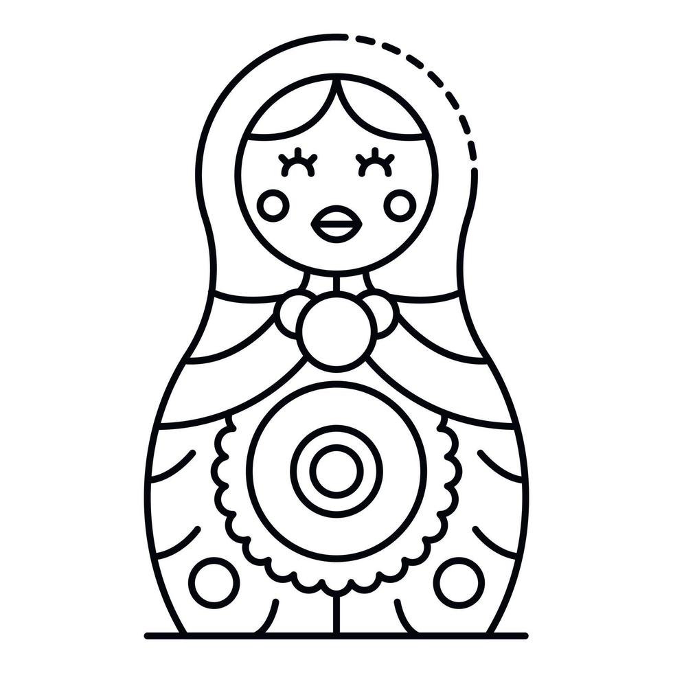 icono de muñeca de anidamiento, estilo de contorno vector