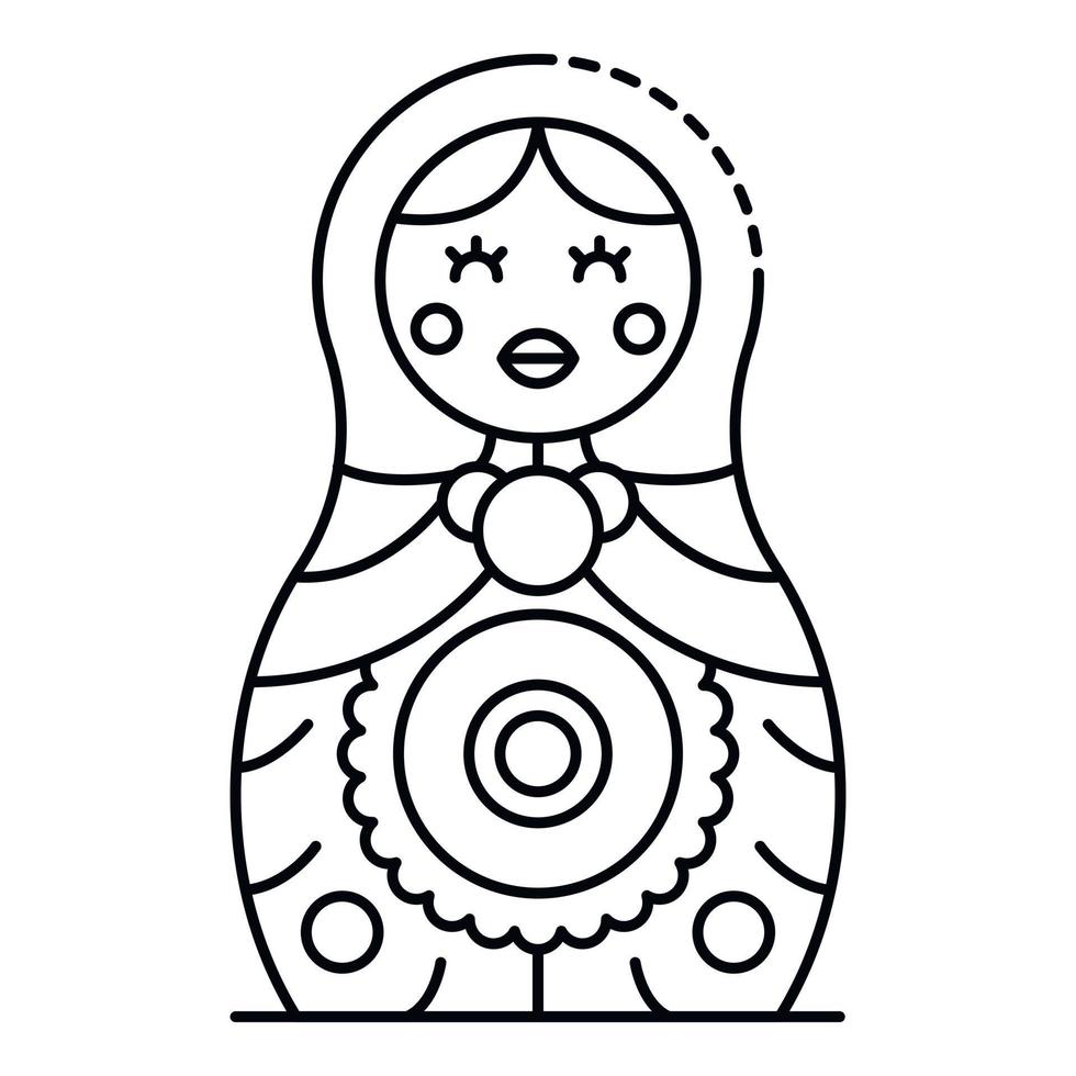 Nesting doll icon, outline style 15182429 Vector Art at Vecteezy