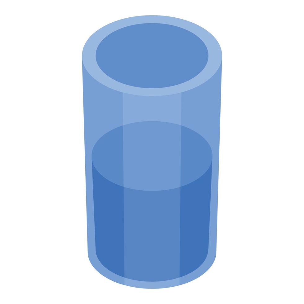 Water glass icon, isometric style vector