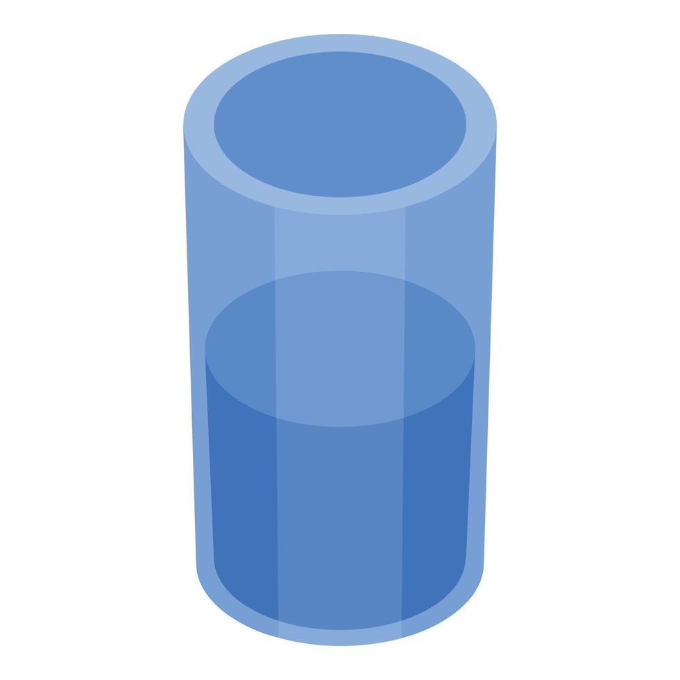 icono de vaso de agua, estilo isométrico vector