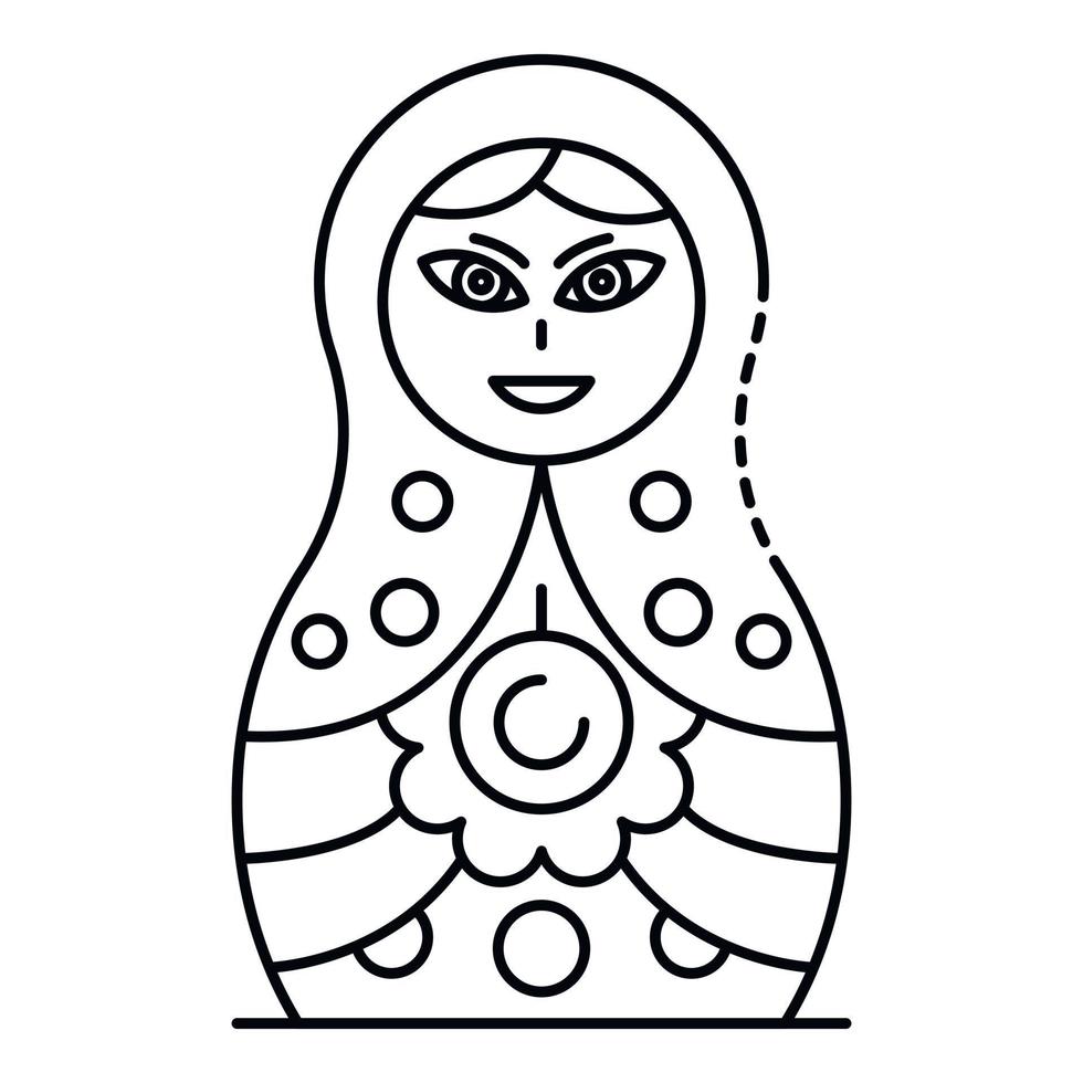 Culture nesting doll icon, outline style vector