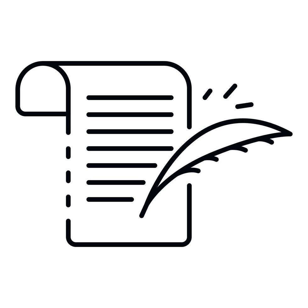 Writing papyrus icon, outline style vector