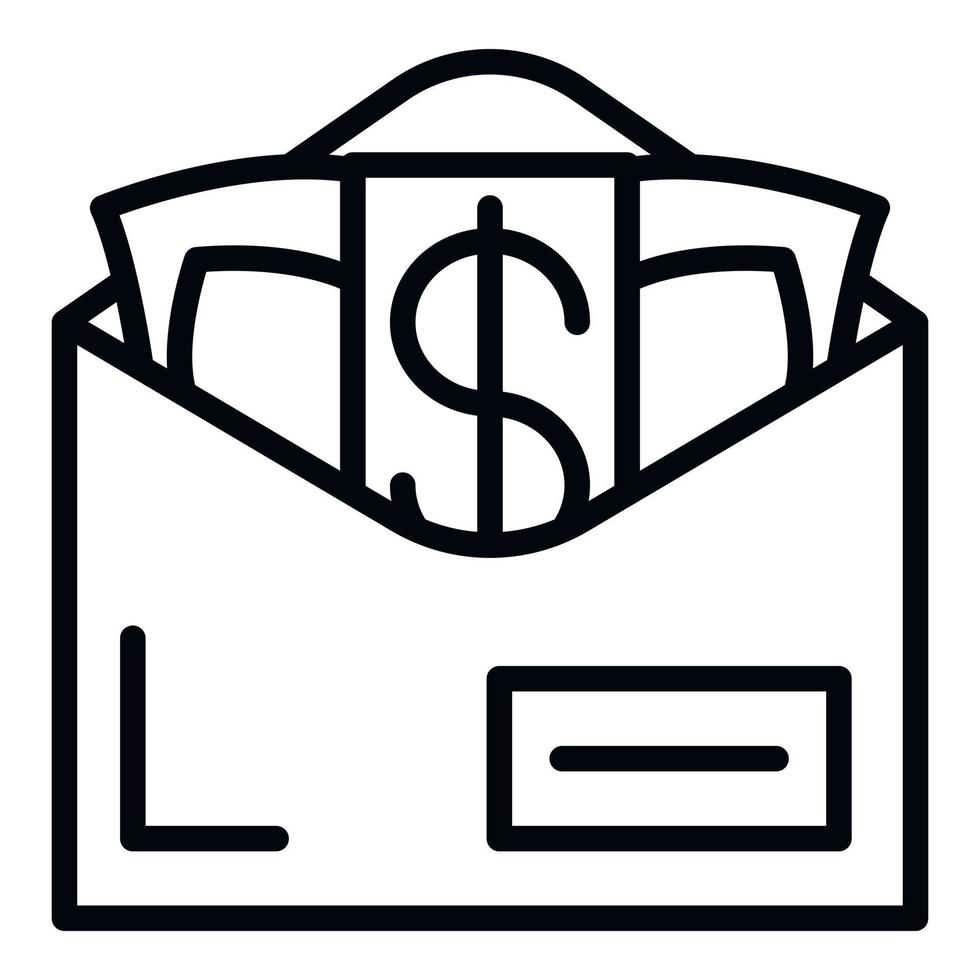 Bribery money envelope icon, outline style vector