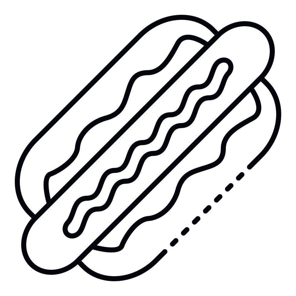 Tasty hot dog icon, outline style vector