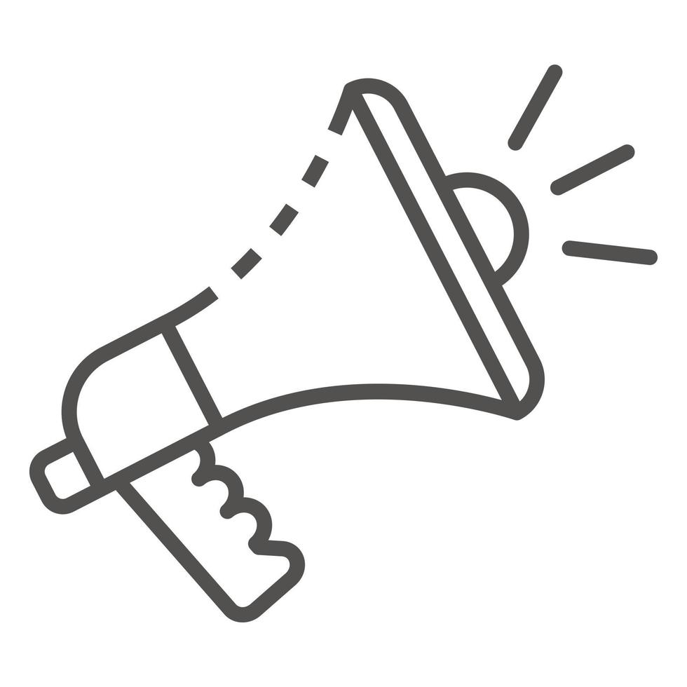 Megaphone icon, outline style vector