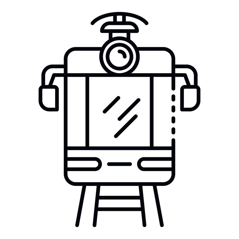 Tram car icon, outline style vector