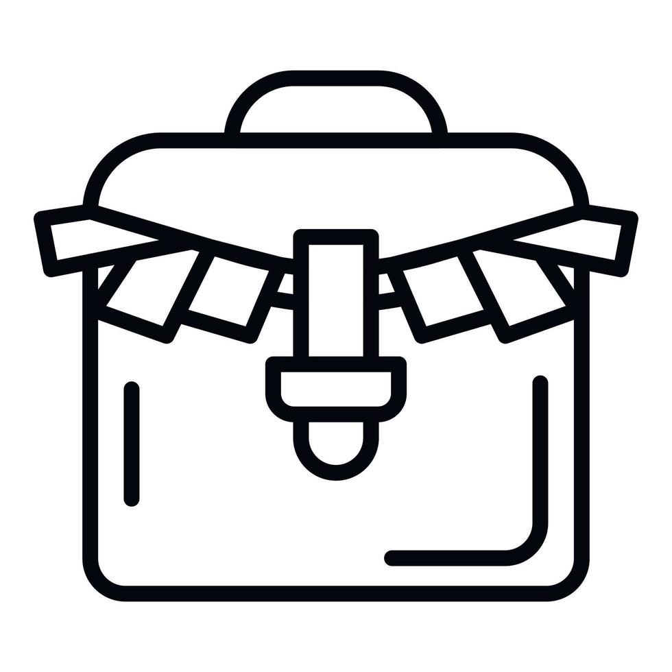 Bribery money suitcase icon, outline style vector