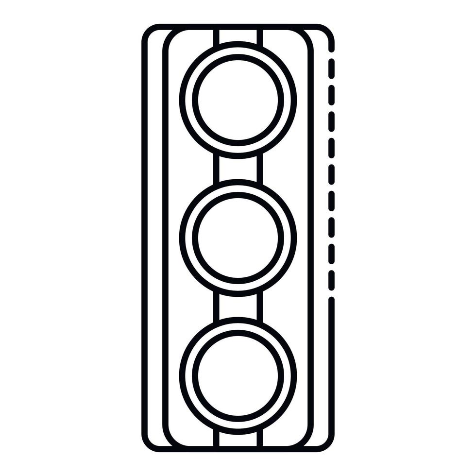 Traffic lights icon, outline style vector