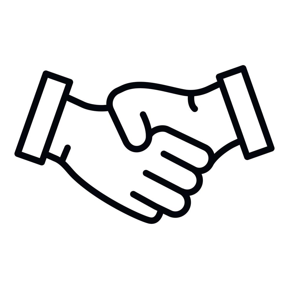 Bribery handshake icon, outline style vector