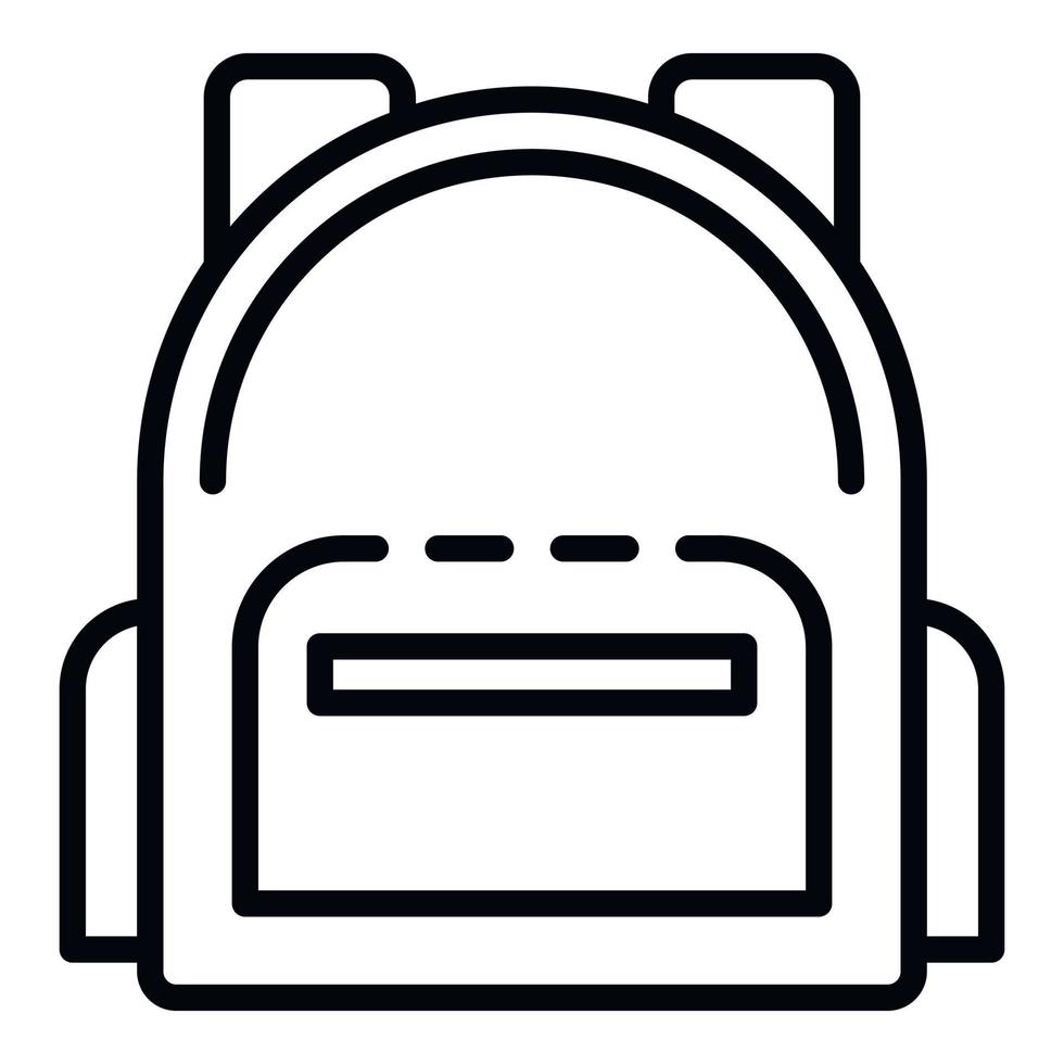 icono de mochila de niño, estilo de esquema vector