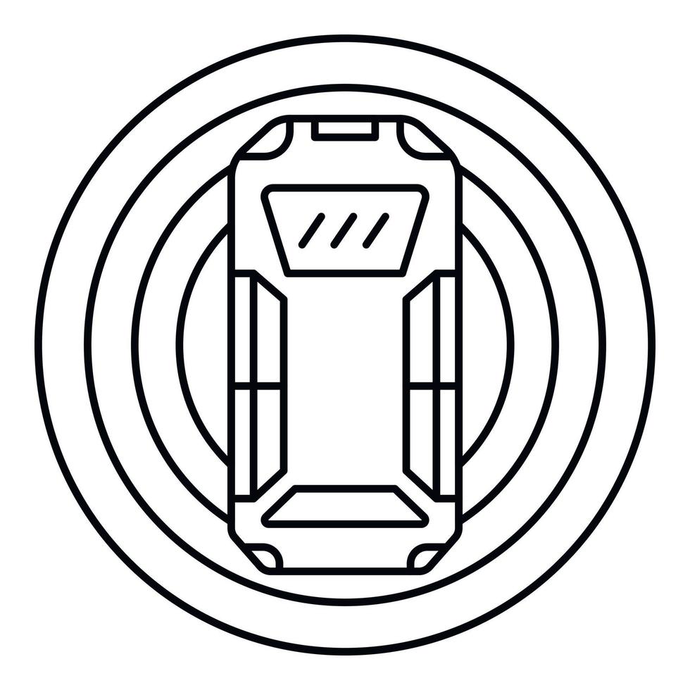 Top view smart car icon, outline style vector