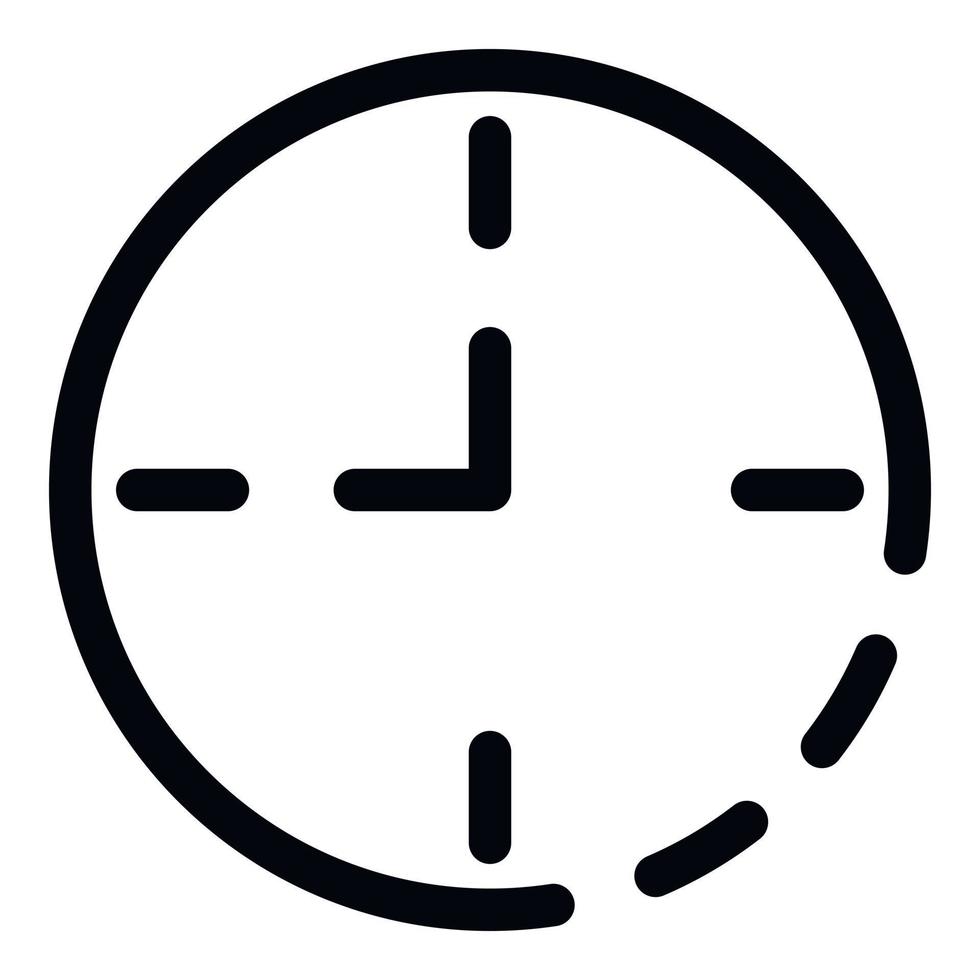 Wall clock icon, outline style vector