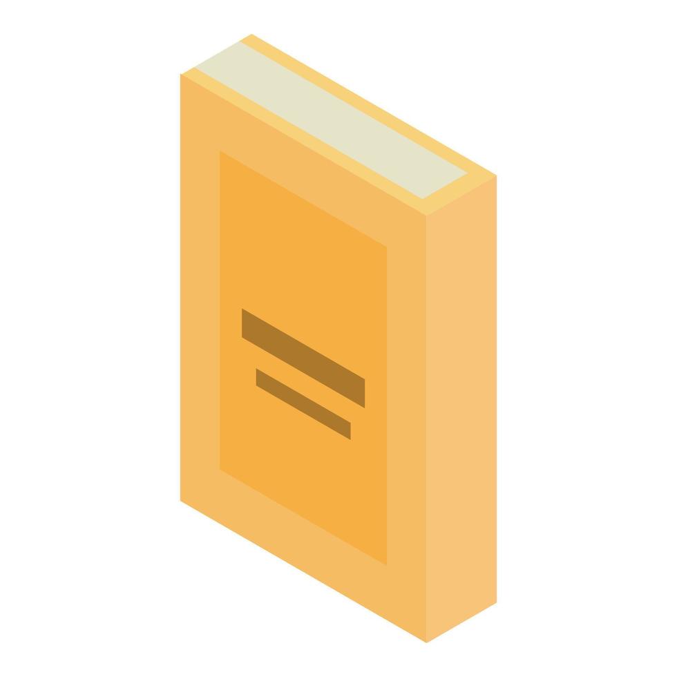 Yellow book icon, isometric style vector