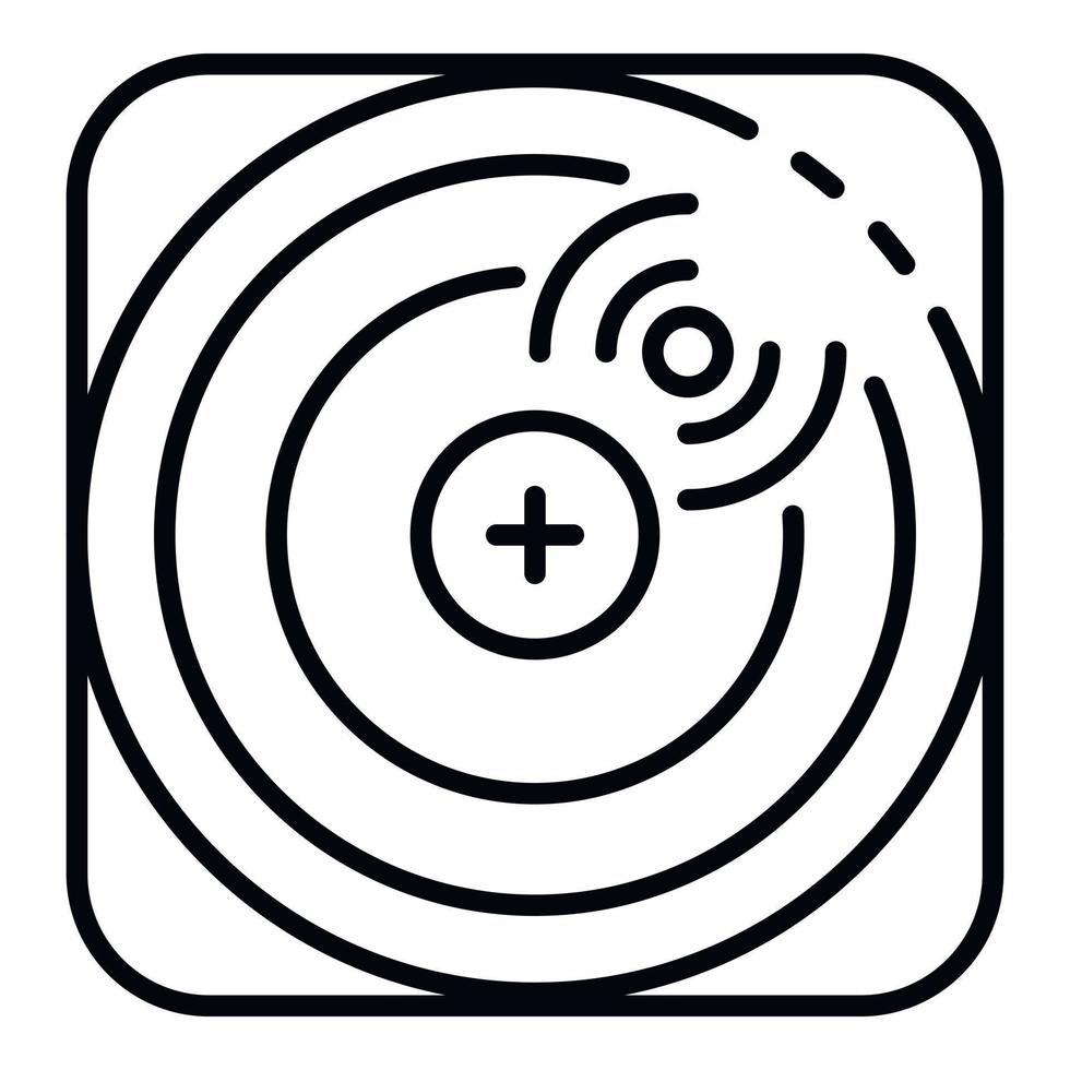 Drone radar location icon, outline style vector