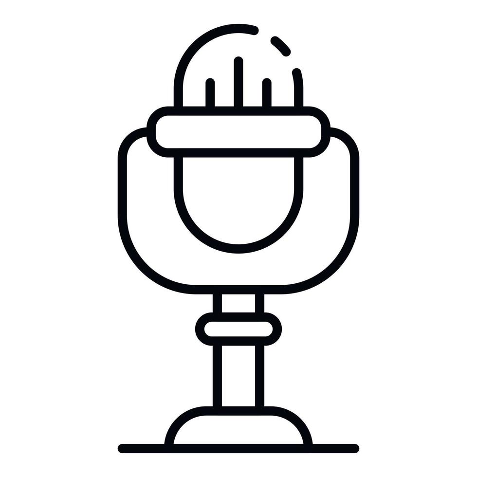 Studio microphone icon, outline style vector
