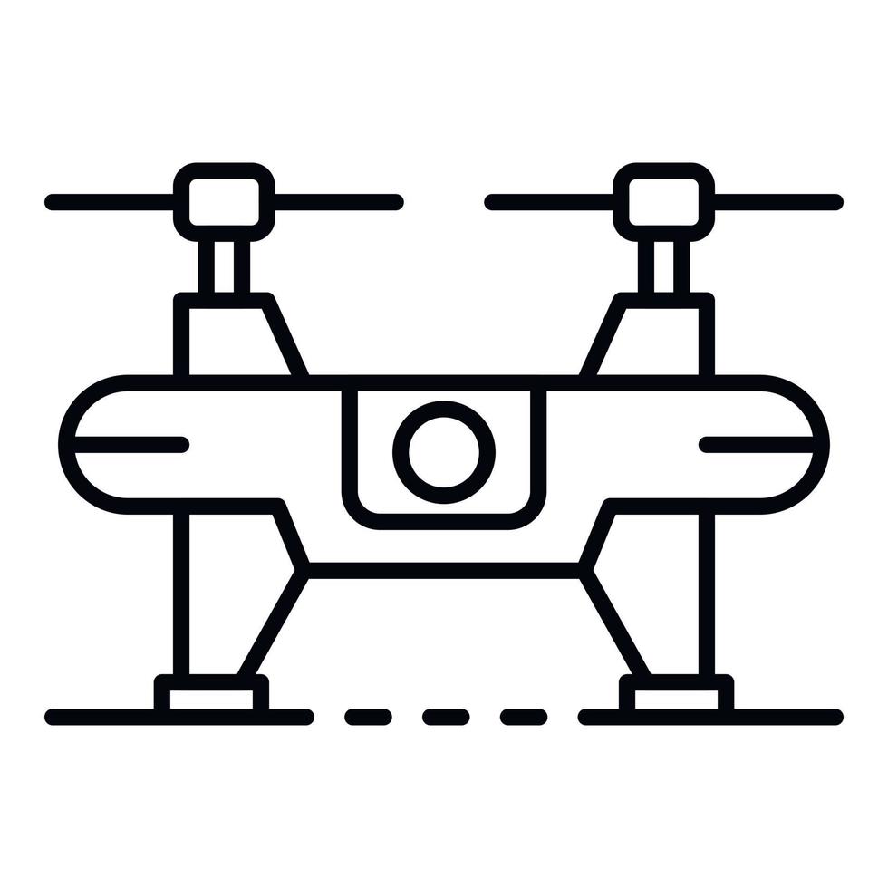 Quadrocopter drone icon, outline style vector