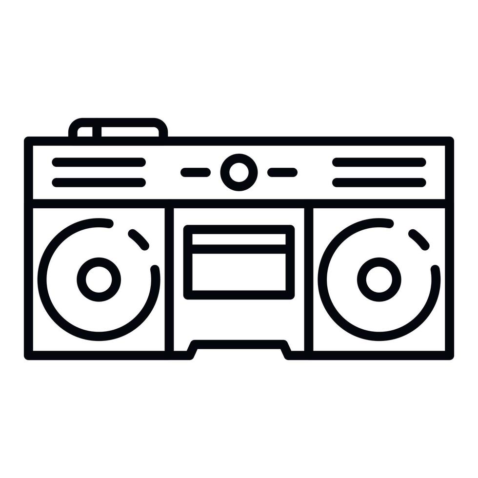 Boom box icon, outline style vector