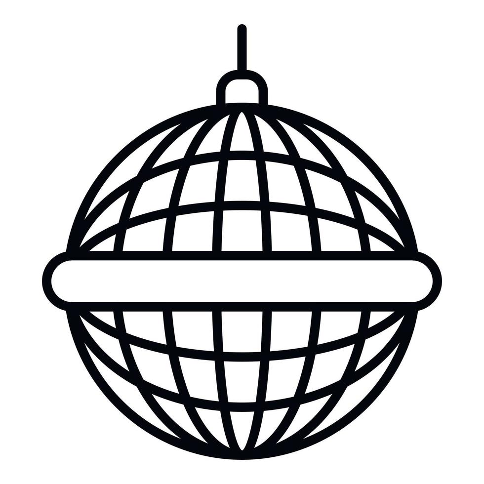 Disco mirror ball icon, outline style vector