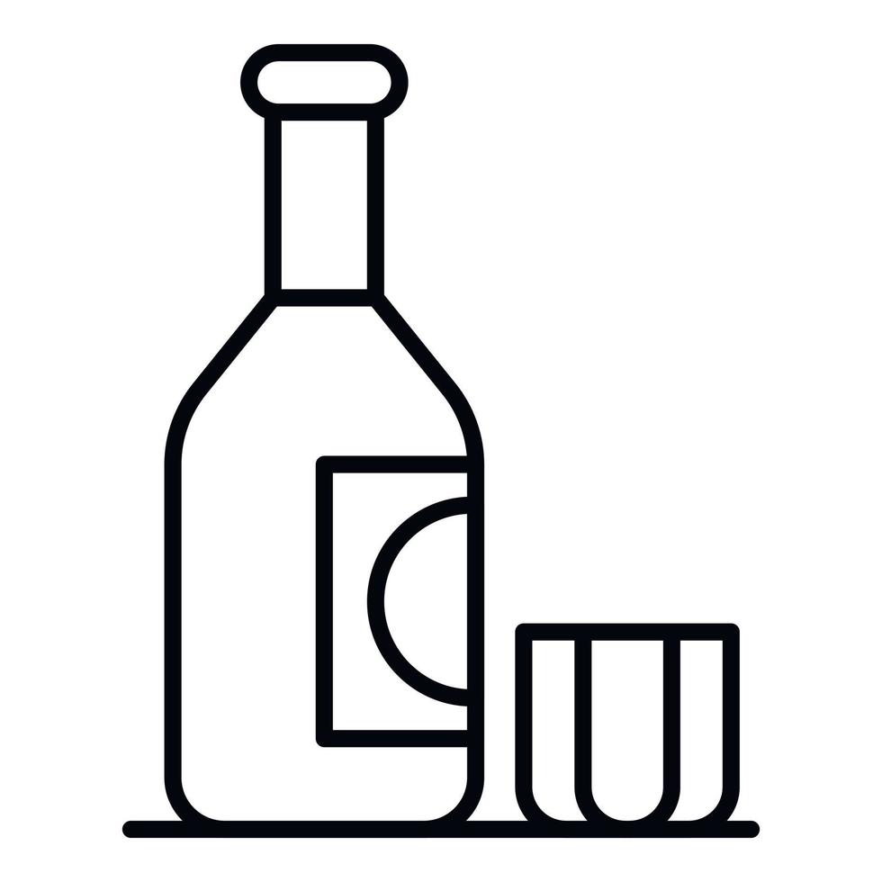 icono de botella de alcohol, estilo de contorno vector