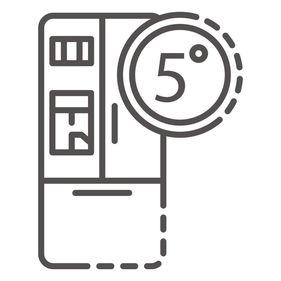 Smart fridge icon, outline style vector