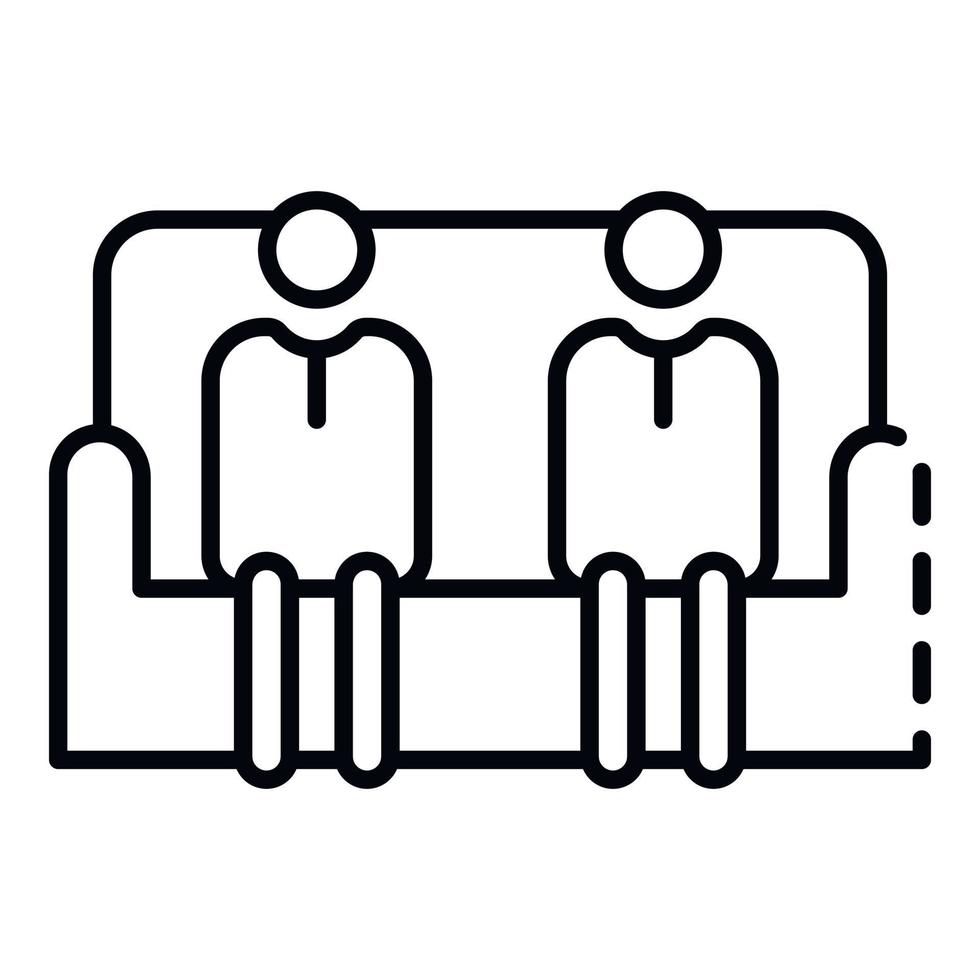 People in sofa icon, outline style vector