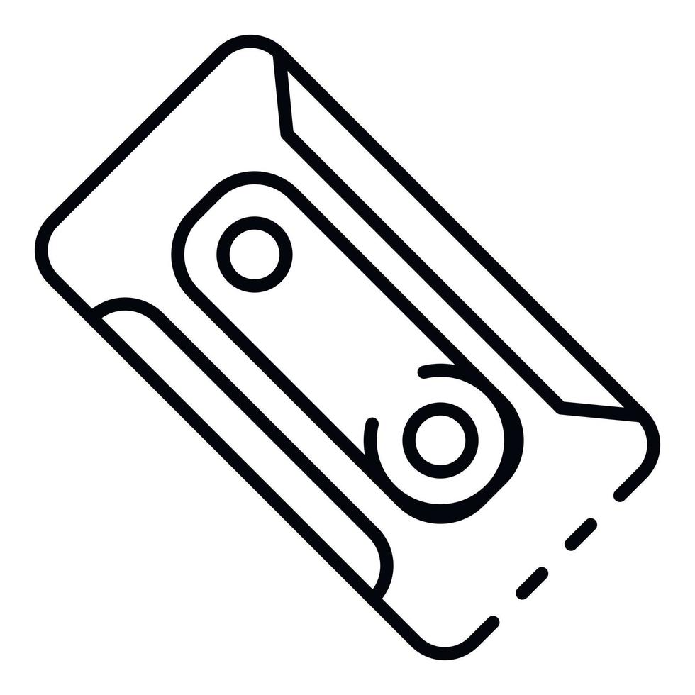 Plastic cassette icon, outline style vector
