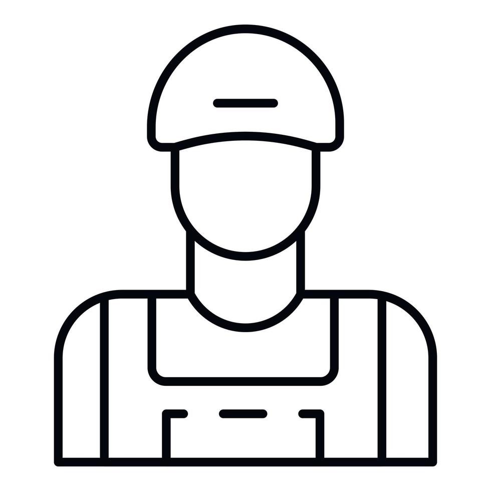 Man face petrol station icon, outline style vector