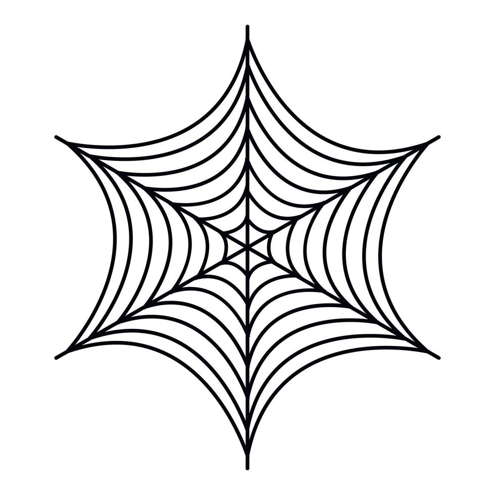 Small spider web icon, outline style vector
