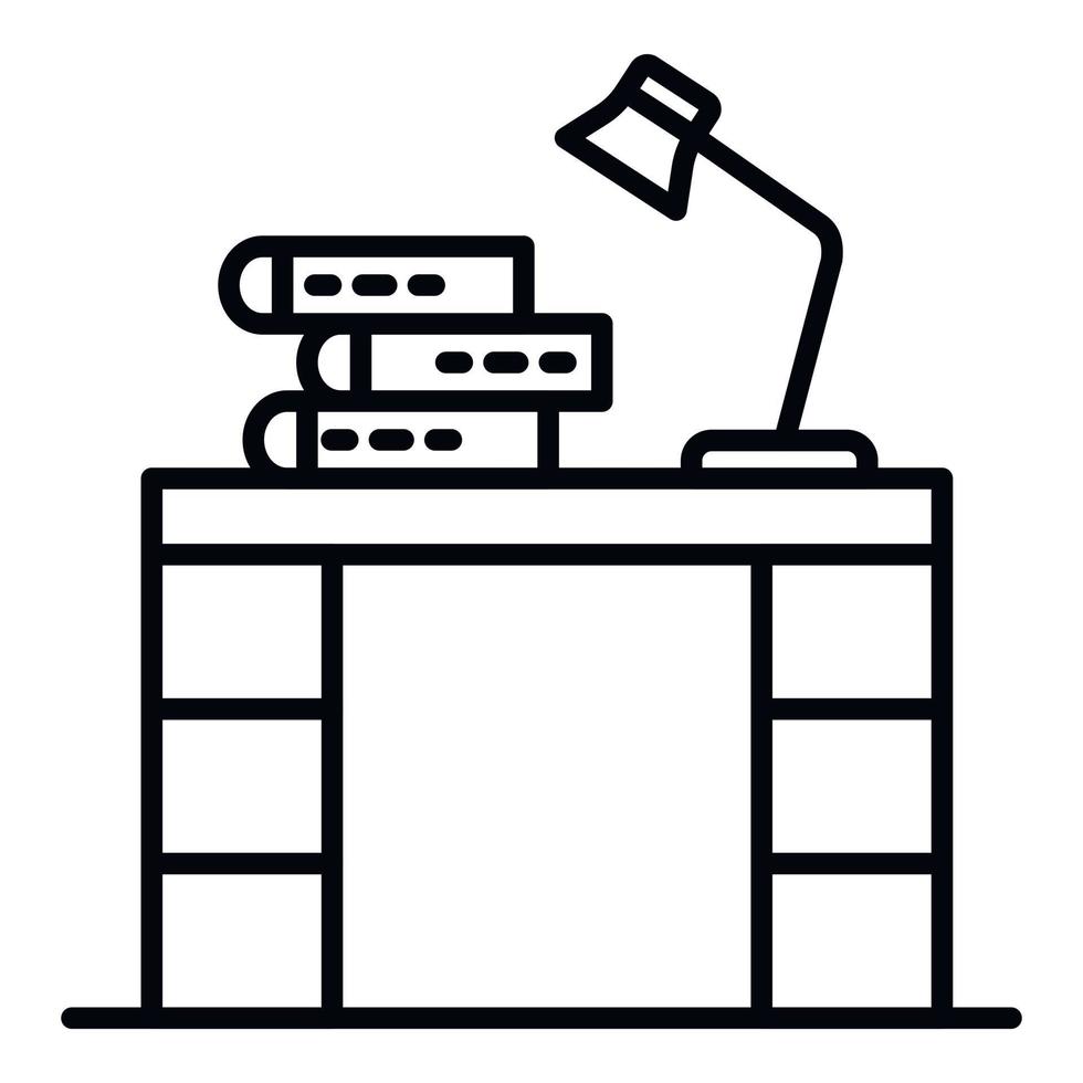 Homework table icon, outline style vector