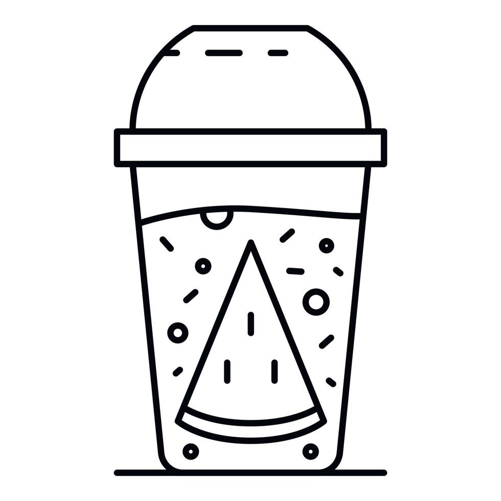 icono de batido fresco, estilo de esquema vector