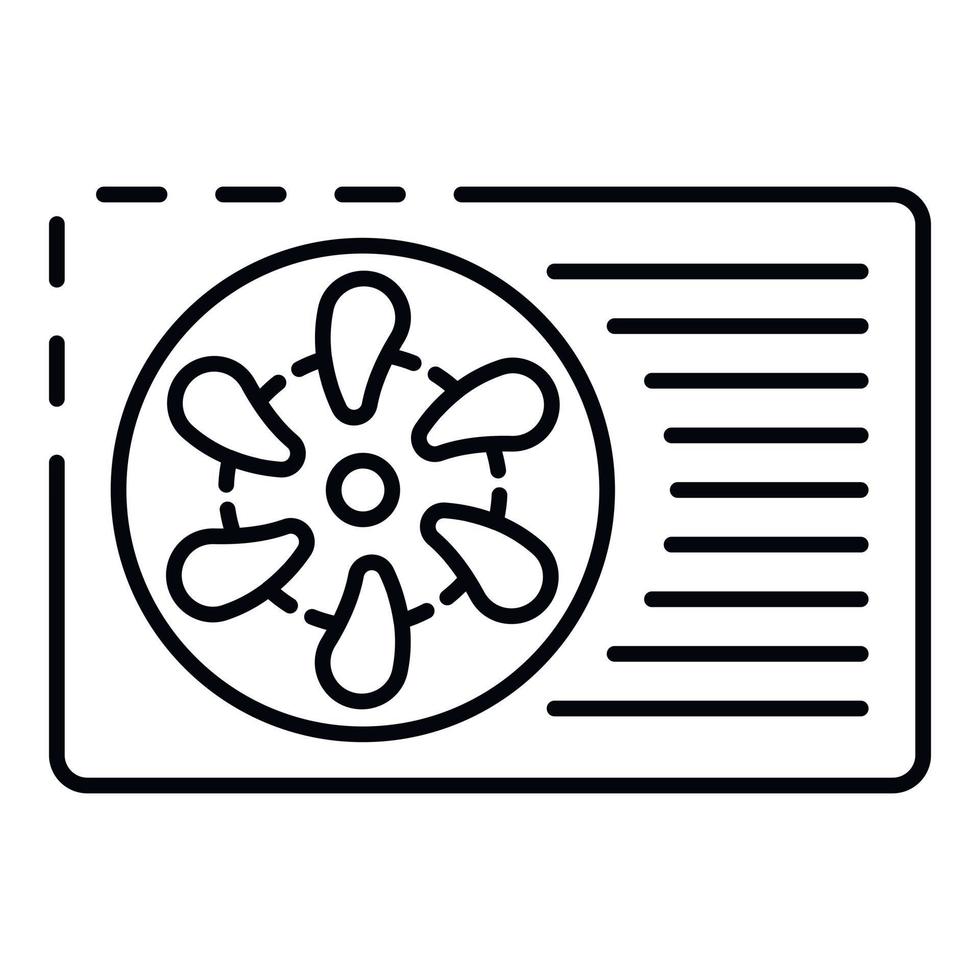 icono de acondicionador exterior, estilo de contorno vector