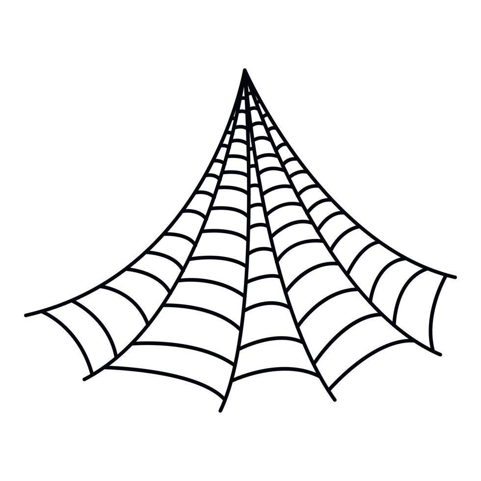 Corner spider web icon, outline style vector