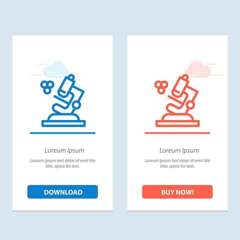 Biology Microscope Science  Blue and Red Download and Buy Now web Widget Card Template vector