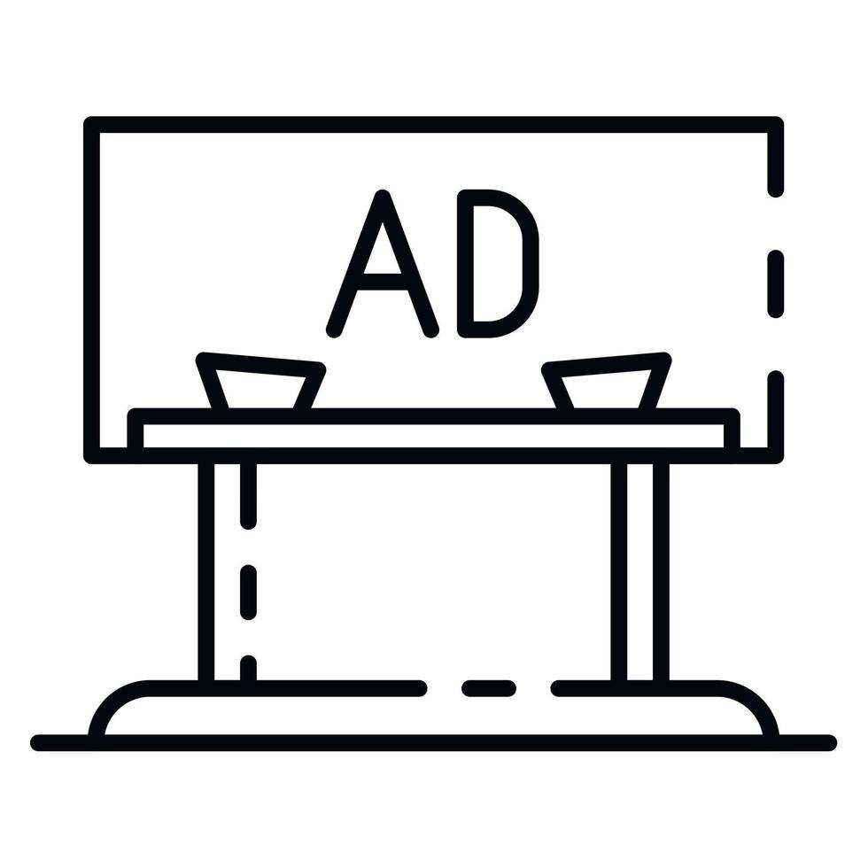 Ad city billboard icon, outline style vector