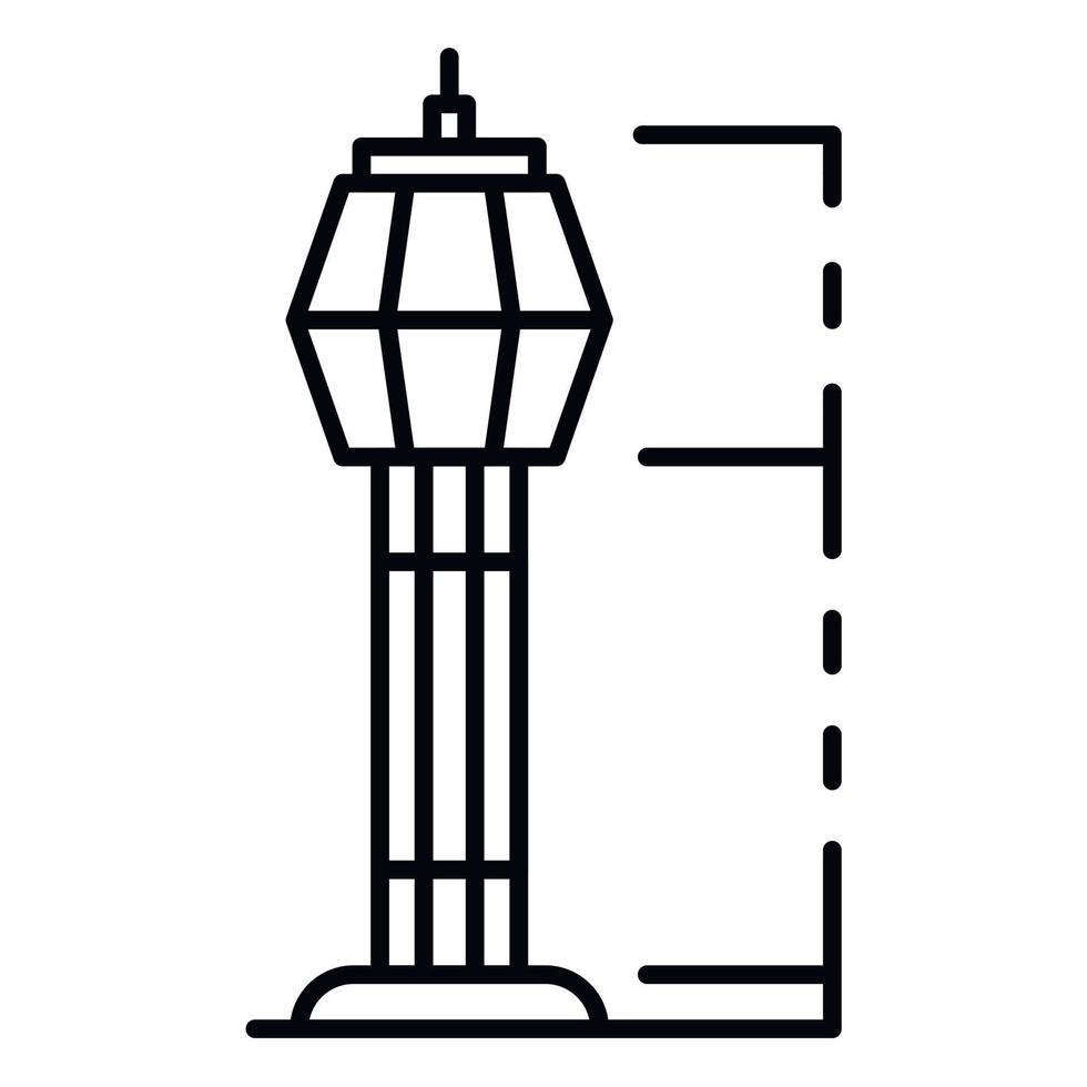 Airport tower icon, outline style vector