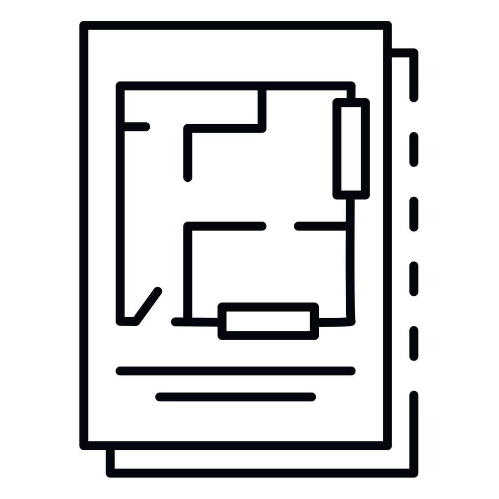 Architecture plan icon, outline style vector