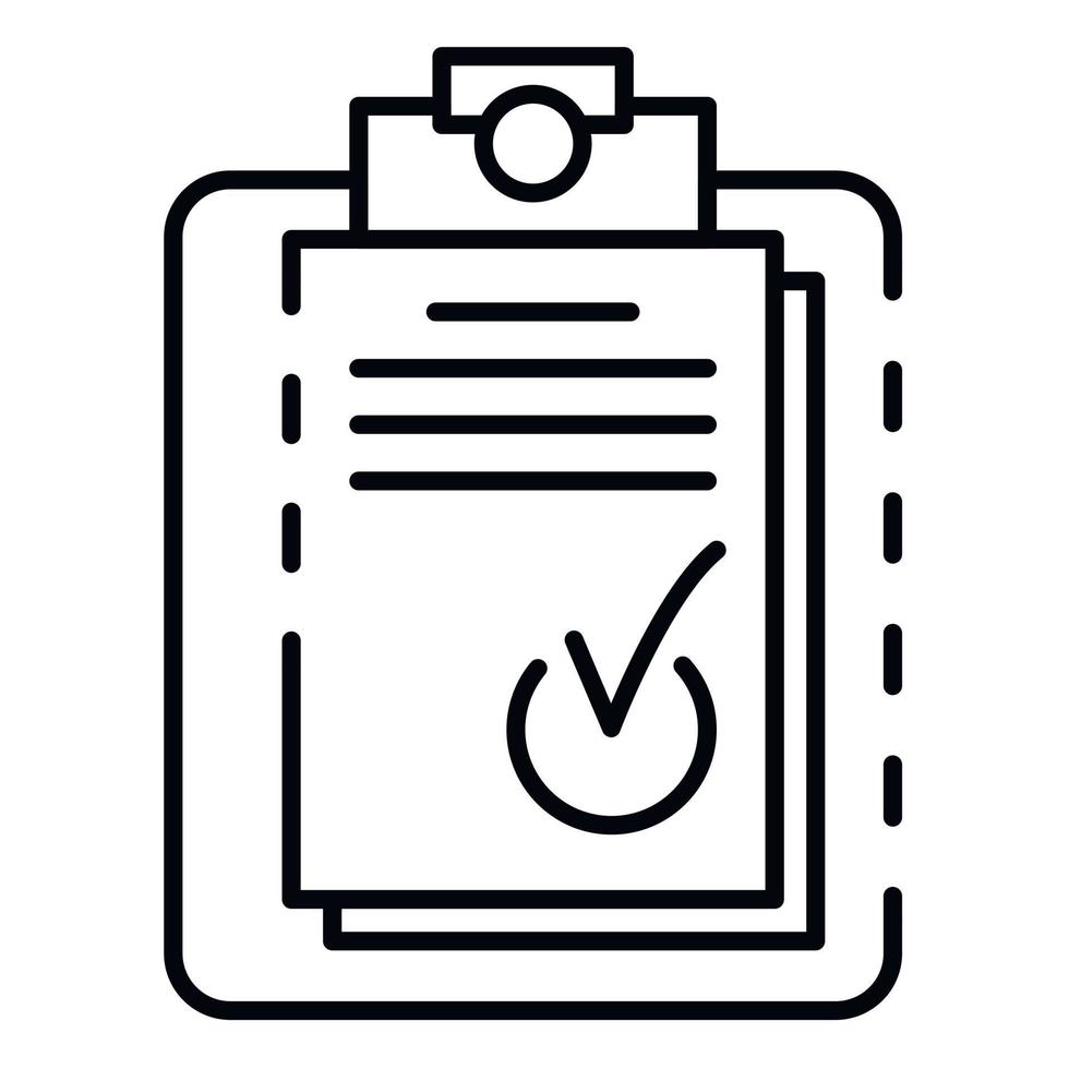 Clipboard paper icon, outline style vector