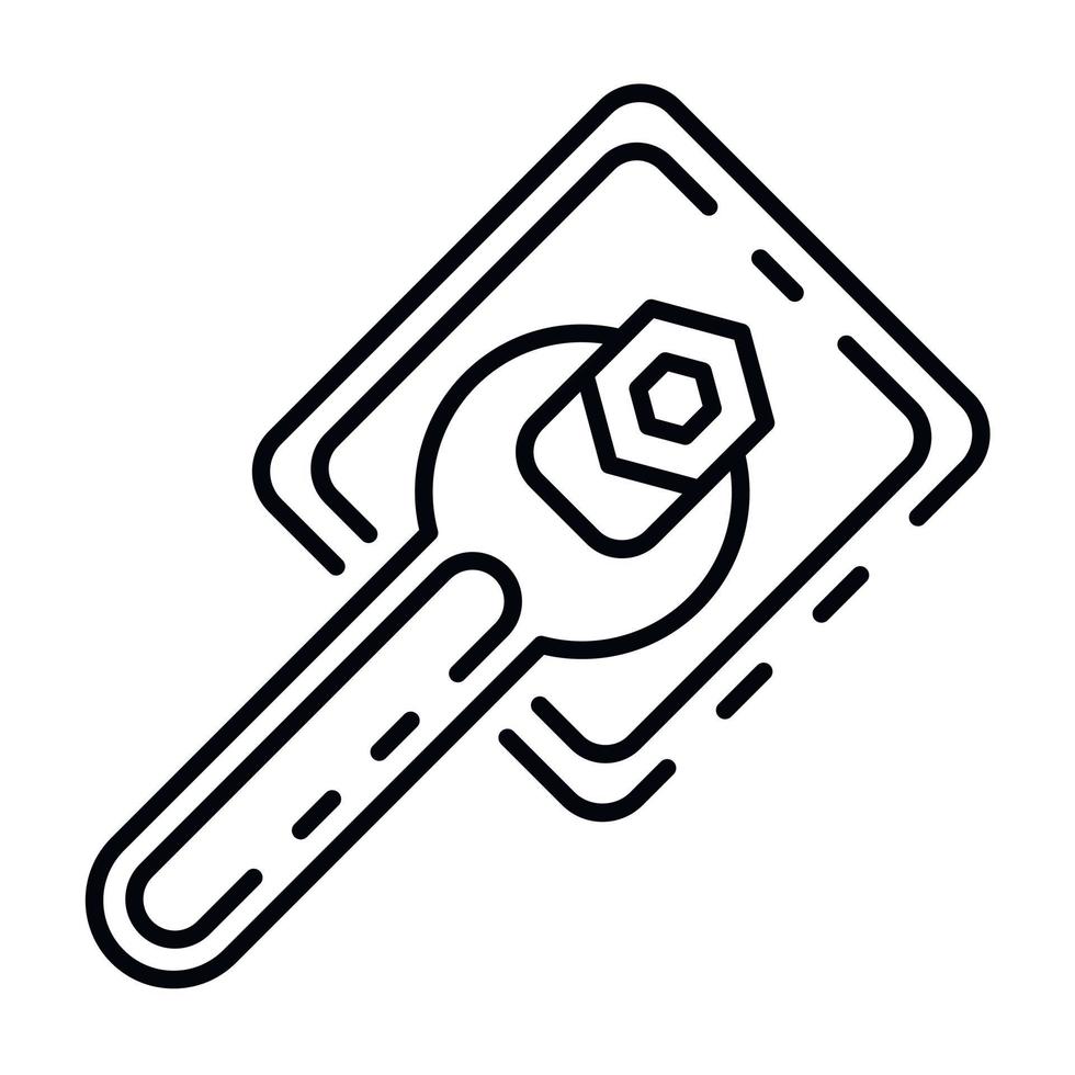 Key tool icon, outline style vector