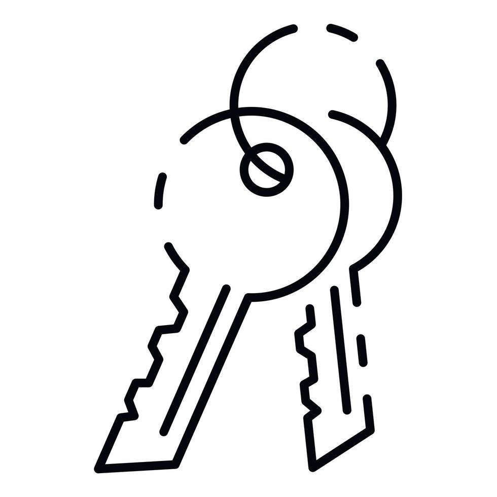 Apartment key icon, outline style vector