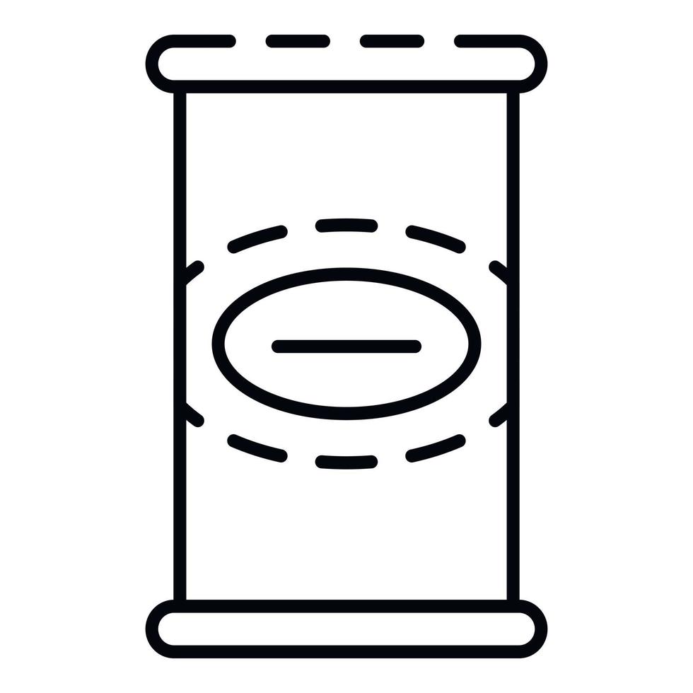Tin can icon, outline style vector