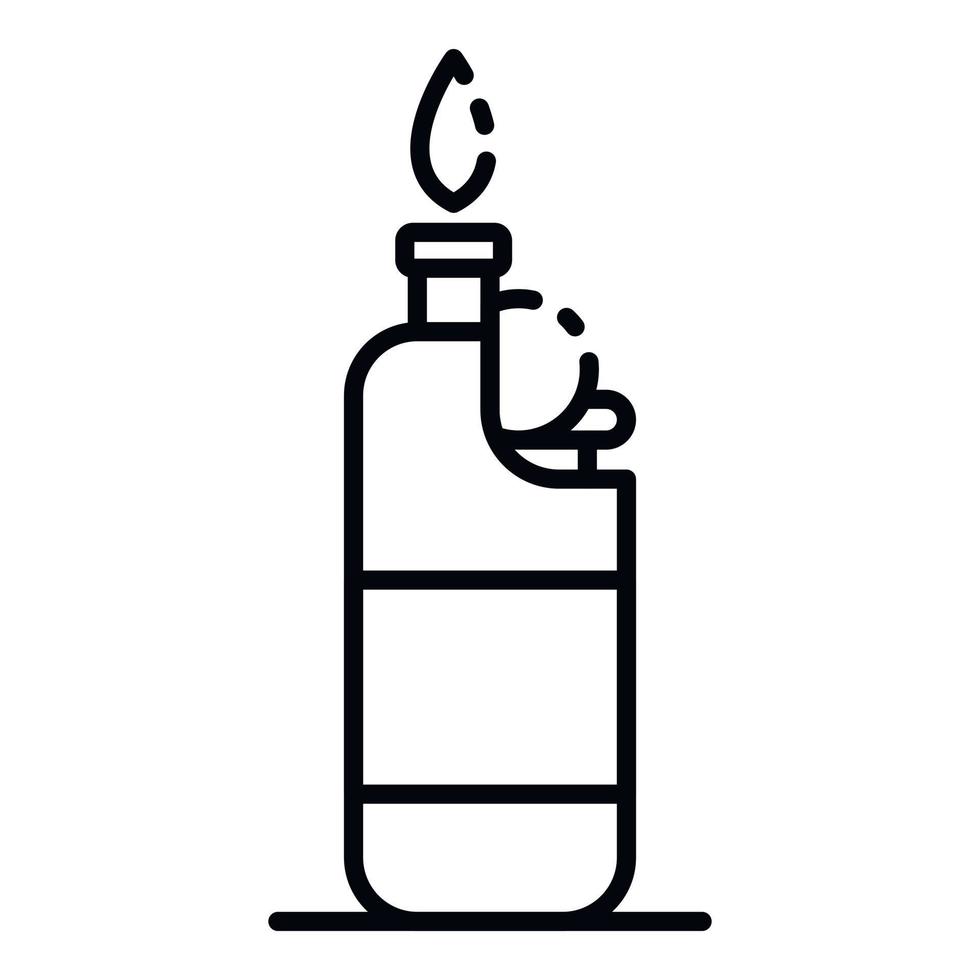Plastic cigarette lighter icon, outline style vector