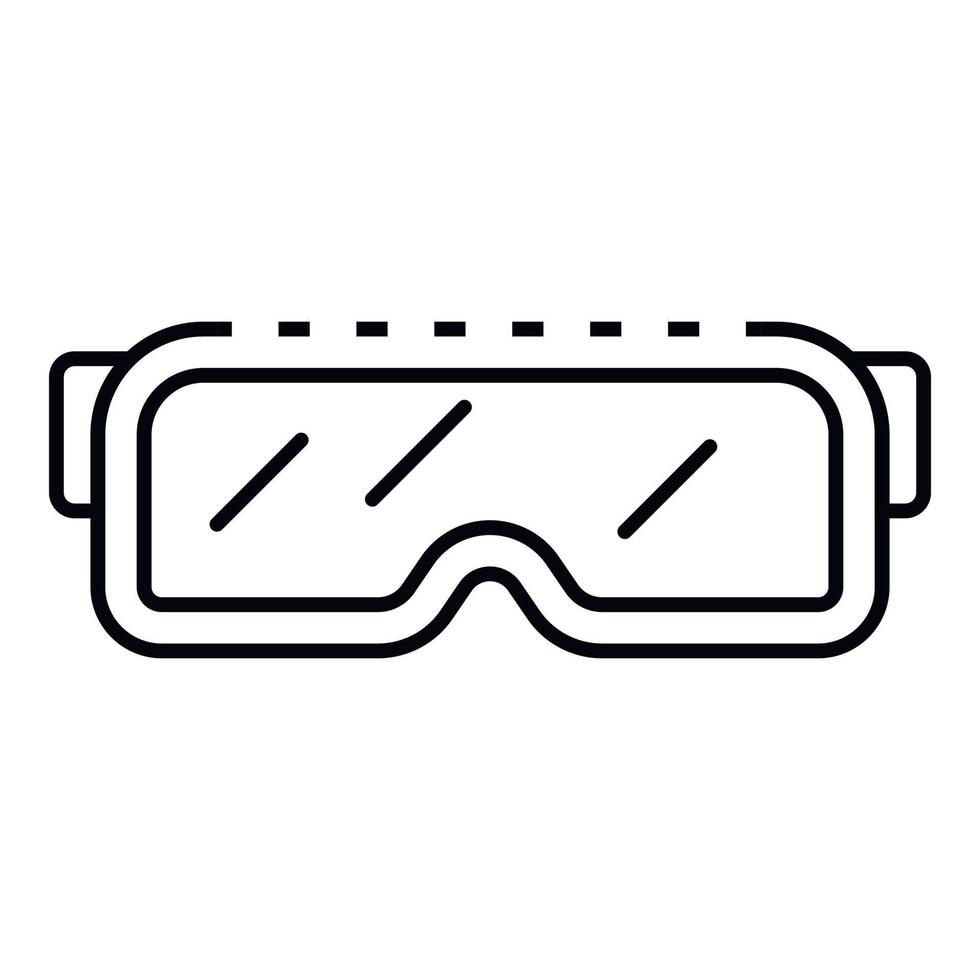 Snowboarding glasses icon, outline style vector