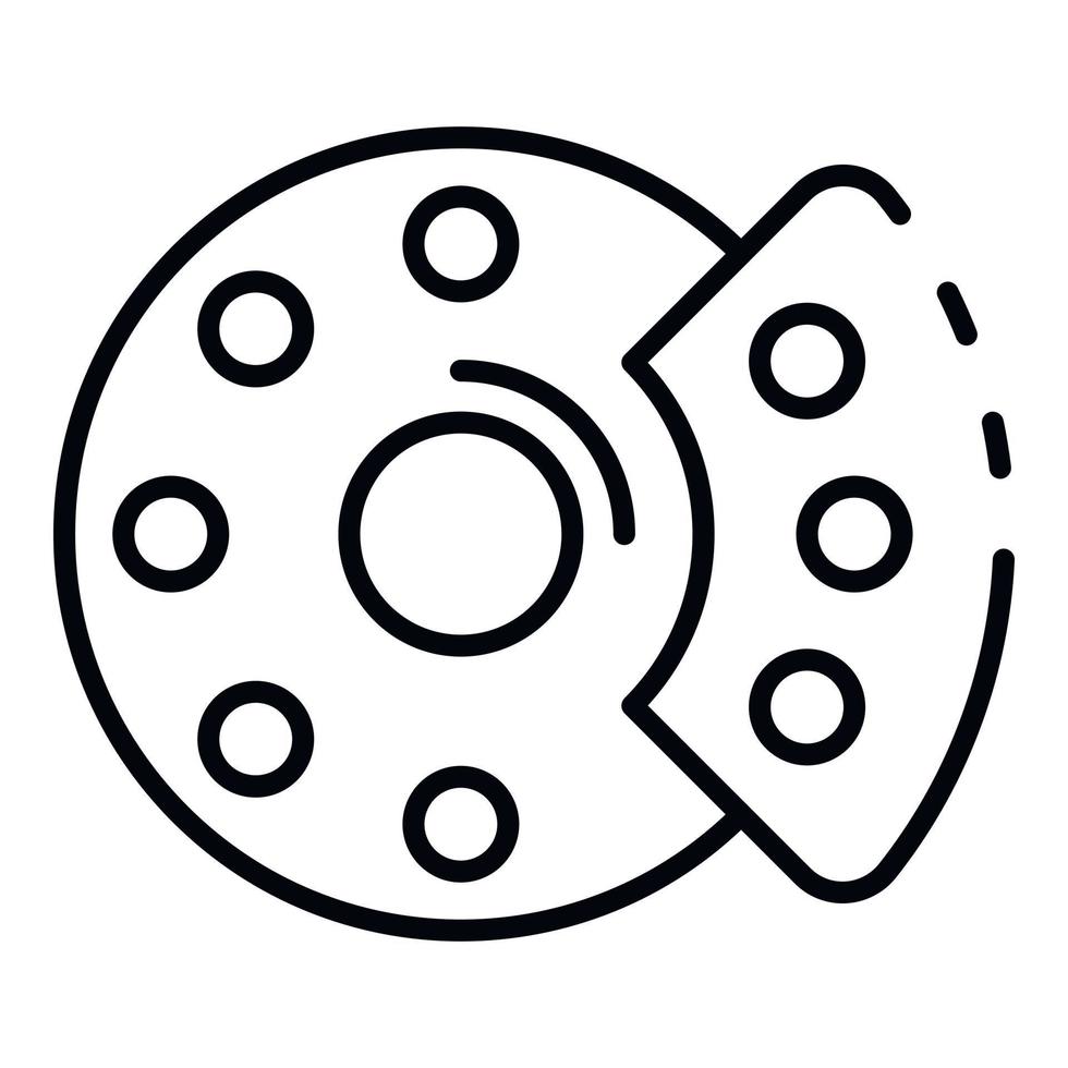 Car brake disc icon, outline style vector