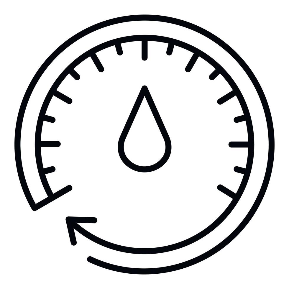 icono del medidor de aceite, estilo de esquema vector